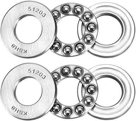 sourcing map 2 Stück 51203 Axialkugellager 17 x 35 x 12 mm Chromstahl ABEC3 Einreihige Walze