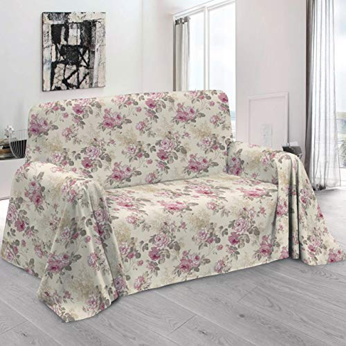 HomeLife | Tagesdecke Bettüberwurf | Rosa | 160 x 280 cm | weiche Mehrzweck Baumwolldecke & Bettdecke für Doppelbetten | schöner Sofabezug & Couch Überzug