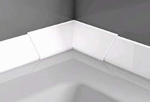 Novellini - Kit de 2 perfiles de acabado rígidos de plástico de 195 cm en ángulo blanco para bañeras