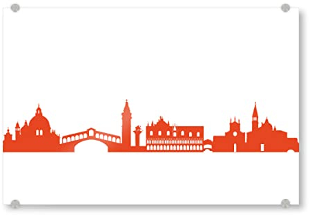 artboxONE Acrylglasbild 30x20 cm Städte VENEDIG 03 Monochrom Tangerine - Bild VENEDIG Grafik Italien