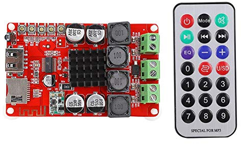 Carte amplificateur numérique Récepteur Bluetooth U Disque TF Décodeur de carte Mini Module de carte récepteur ampli stéréo avec télécommande pour haut parleurs sans fil DIY