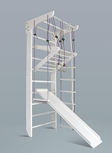 SportBaby Kinderen Turnwand Fitness Kinder-3-240- Weiss - Turnwand Klettergerüst – EU-Lager