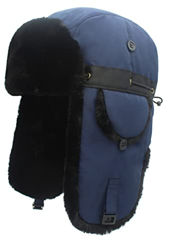 Yimutian Wintermütze mit Ohrenklappen, Fellmütze, Kunstfellmütze, Fliegermütze für Skifahren, Schlittschuhlaufen und andere Outdoor-Aktivitäten