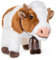 Uni-Toys - Vache Blanc-Brun, Debout - avec Cloche - 27 cm (Longueur) - Peluche Boeuf - Peluche, Doudou
