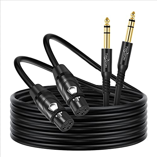 Twozoh XLR Buchse auf Klinke 6,35 mm(1/4) TRS Kabel 5M 2 Stück, Stereo XLR auf Klinke 6,3 Symmetrisch (Profesional/Hifi)
