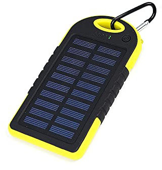 Power Bank Solare Carica Batteria Energia Solare 20000mah Carica Cellulare Portatile (Yellow)