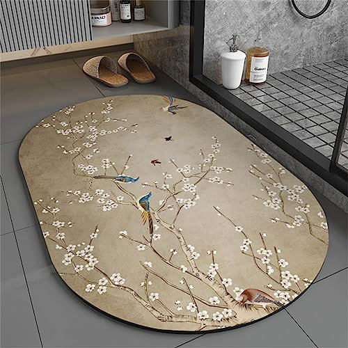 Hinnin Badezimmerteppich, Badematte rutschfest, Duschmatte rutschfest, Duschvorleger, Badvorleger Badteppich Waschbar Teppich Badezimmer, Bathroom Mat, Bath Mat Mats, Bad Teppich, Klassisch-80x150cm