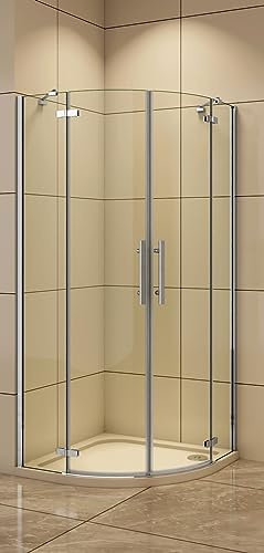 Aica Sanitär 80x80/90x90/100x100cm Duschkabine Runddusche Viertelkreis Duschabtrennung Dusche (90x90cm,HQX)
