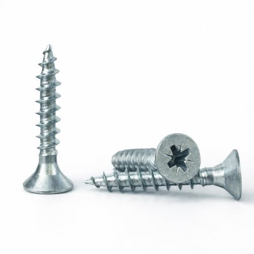 Lot de 20 petites vis à bois à tête fraisée en acier pour panneaux d'aggloméré 6 mm x 25 mm