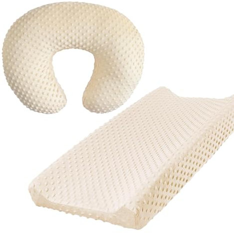 iEvolve Nursing Pillow Cover Breast feeding Pillow Support Positioner lounger cover for Baby Boy Girl, Cover Only(LightBeige)
