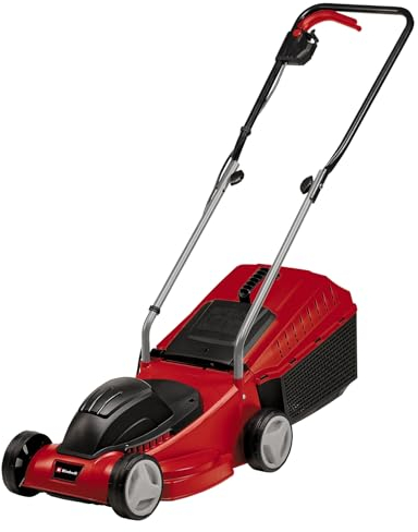 Einhell GE-EM 1032 Electric Lawn Mower - 32cm Cutting Width, 30L Grass Box, 3 Cutting Height Levels - Lightweight Corded Walk-Behind Lawnmower For Small To Medium Gardens
