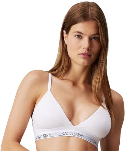 Calvin Klein Damen BH Bralette Triangle herausnehmbare Polster, Weiß (White), S