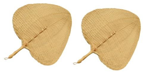 Ciieeo 2piezas Ventilador De Mano Ventilador De Natural Decoración Para Verano y Bodas y Portátil Para Adultos