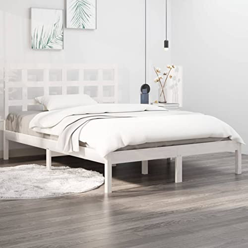 Camerina Massivholzbett Bettgestell Bed Frame Bett Mit Bettkasten Hausbett Bett Massivholz Weiß 160x200 cm 3105481