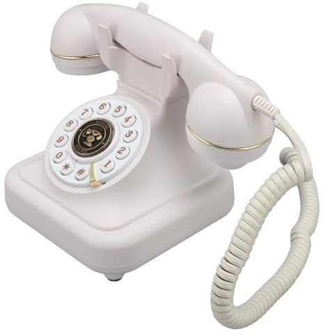 Traditionelles Retro-Schnurtelefon, Vintage-Schnur-Schreibtischtelefon mit Großer Taste, Altes Festnetztelefon für Schule, Zuhause, Retro-Festnetztelefon