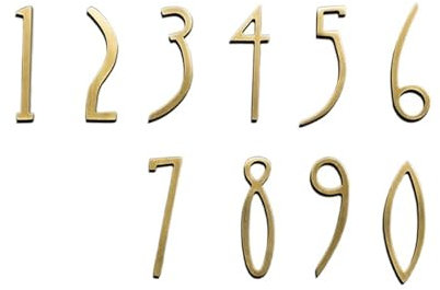 YMYGCC DIY 0-9# Messing Hausnummer /50mm oder 70mm Höhe/Moderne Plakette Nummer Haus Hotel Tür Adresse Ziffern Schild Schild (Color : Number 1, Size : Height-7cm)