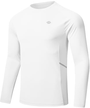MoFiz Camiseta Anti UV Hombre Rápido Manga Larga Corta Transpirable Rashguard Secado Surf Correr Natación Gris Blanco 3XL