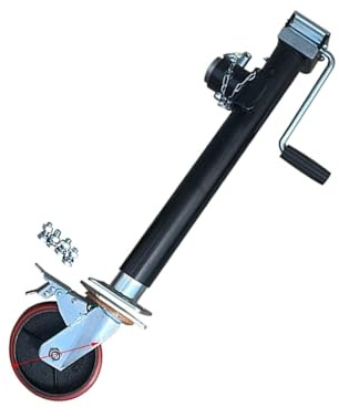 Stützrad Anhänger - Teleskop Stützrad, Anhänger Stützrad Automatik-Stützrad, Hochleistungs-Stützrad Für Anhänger, 25,4 Und 38 Cm Hub, 2000 Kg Stützbeine Für Anhänger Mit 6-Zoll-Bremsrädern(10lift)