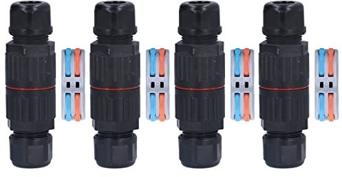 EVTSCAN 4Pcs Junction Box Connector Straight Through External Cable Boxes for Outdoor (Two in and two out)