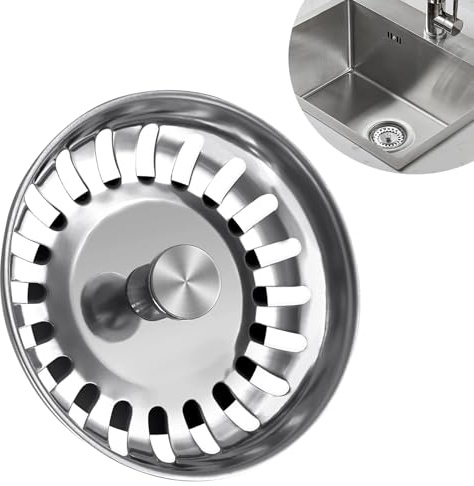 Tapón de fregadero de cocina de acero inoxidable, tapón de repuesto para fregadero de cocina y baño, tapón de repuesto para drenaje y filtro en fregaderos de cocina y baño, agujero de 78 mm