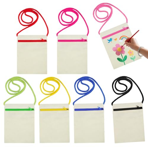 7 Pcs Plain Cotton Tote Bags – Reusable Canvas Shopping Bags for DIY Crafts & Printing, Eco-Friendly Grocery Bag Set, Durable Washable Fabric Totes for School, Work, Gifts, and Daily Use
