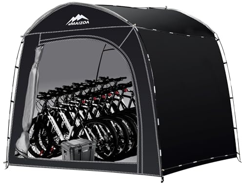 Bike Storage shed Tent, 98 * 59 * 79 Inches Outdoor Portable Storage Shed, Made of 210D Oxford Cloth PU4000mm Waterproof Fabric, Suitable for Storing Bicycles, Motorbikes, Garden Tools, Lawn Mower