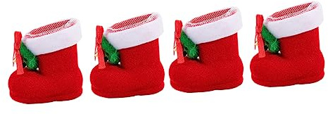 DEARMAMY 4piezas Botas De Golosinas Navideñas De Obsequio Botas Navideñas Colgantes Para Decorar Dulces De Navidad