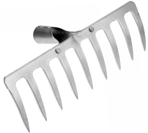 ROMISBABA Rastrello in Resistente per Denti Rinforzati per Zappare Rimuovere Erbacce e Raccogliere Foglie Attrezzo Multifunzionale per e Ricambio
