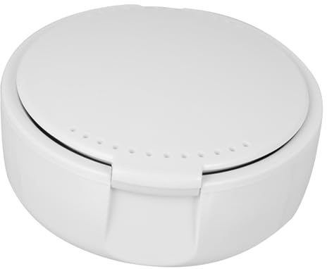 ERINGOGO Boîte de Rangement pour Prothèse Dentaire Blanche, Étui Portable en Plastique Solide, Contenant Sécuritaire et Hygiénique, Adapté à Dentiers Artificiels, Usage Quotidien et Transport Facile