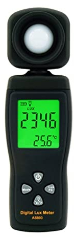 Light Meter, Illuminance Meter, Light Meter, Digital, Handheld Ambient Temperature Measuring Instrument, Ambient Light Sensor, Solar Power Detector,