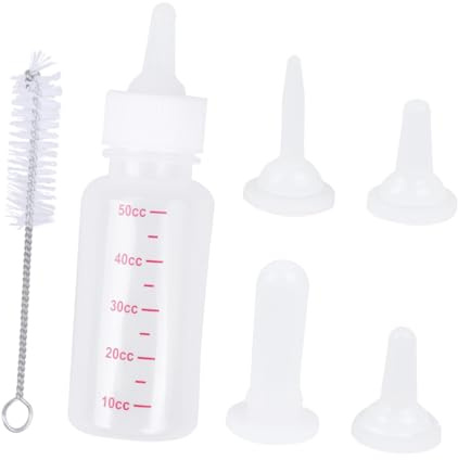 PENIKOKO Transparent Pet Nursing Bottle with Replacement Nipples and Cleaning Brush Portable Feeding Bottles for Newborn Puppies Kittens Small Dogs Rabbits