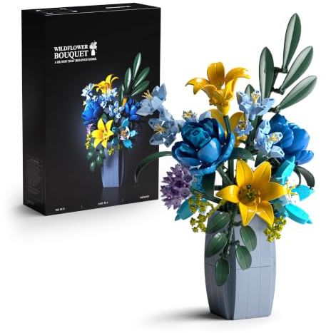 Nifeliz Botanicals Fleurs Sauvages Set De Construction pour Adultes, Bouquet De Fleurs Convient pour La Décoration du Bureau à Domicile, Décoration & Cadeau (902 Pièces, NF10337)
