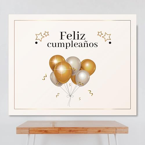 Cartel Feliz Cumpleaños 100x80 cm, en Estilo Festivo, Tarjeta de Celebración para Todas las Edades (Feliz Cumpleaños 2)