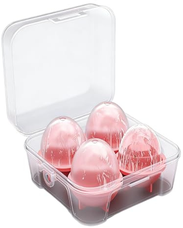 Wuvfojca Moulds | Egg Shape Easy Release 4 Pieces, Handmade Mould for Whiskey | Party Picnic Camping Drinks Whisky Cocktails Sodas Juices and Lemonades