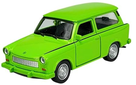 Welly Modell Auto Kompatibel mit Trabant Trabbi 601 P601 Kombi Grün ca 1/34-1/39 Metal Modell Auto Die Cast Neu im Kasten