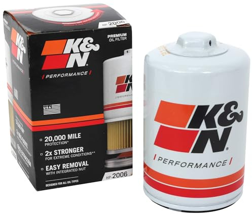 K&N Ölfilter - Patrone 76x121mm kompatibel mit Chevrolet, GMC, Buick, Cadillac, Hummer, Pontiac, Saturn, Isuzu, Saab (HP-2006) Weiß | Kompatibel mit: CADILLAC ALLANTE Cabriolet, ALLANTE Coupe, FLEETWOOD Stufenheck, SEVILLE II, SEVILLE Stufenheck, SRX, STS