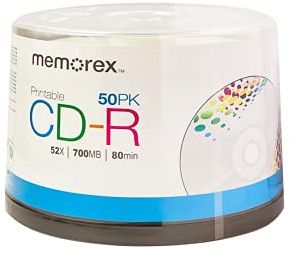 cdr-80 Memorex weiß Inkjet bedruckbar in 50 Pack Cake Box
