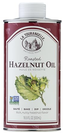 La Tourangelle Roasted Hazelnut Oil, High-Oleic Oil Great for Baking, Stir-Frying, and Vinaigrettes, 16.9 Fl Oz