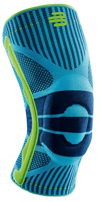 Bauerfeind Kniebandage Knee Support Unisex, 1 Sportkniebandage für Joggen und Fußball, Knie-Bandage mit Silikonring nach Kreuzbandriss / Meniskusriss, Rechts & links tragbar, M, Rivera