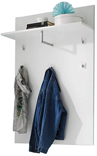 AVANTI TRENDSTORE - Spilla - Pannello Appendiabiti in Laminato di Colore Bianco Lucido (Fronte) Lap 80x119x30 cm