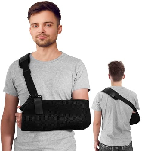 Healifty Arm Sling for Shoulder Injury - Lightweight, Breathable Shoulder Immobilizer for Men & Women - Ergonomic Adjustable Rotator Cuff Sling for Broken, Dislocated, Fracture & Strain