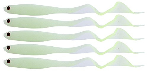 Alomejor Schwanz Angelköder Weiche Angelköder PVC Künstliche Weiche Angelköder Lebensechte Wurmköder für Angelzubehör