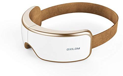 OXILOM MassEye 2 - Masque de relaxation – Massage par vibration douce et compression chaude – Musique - Soulage des troubles variés : douleurs, anxiétés, sommeil, cernes