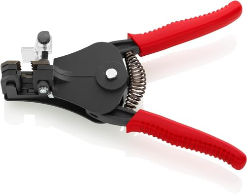 KNIPEX Abisolierzange, 12 11 180 EAN | Mit Formmessern schwarz lackiert mit Kunststoff-Griffhüllen 180 mm