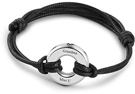Zysta Edelstahl Asche Schmuck- Memorial Urne Armband Verstellbar Lederarmband Kreis der Ewigkeit des Lebens Wasserdicht Armreif + Trichter füllen Kit + Mini Schraubendreher