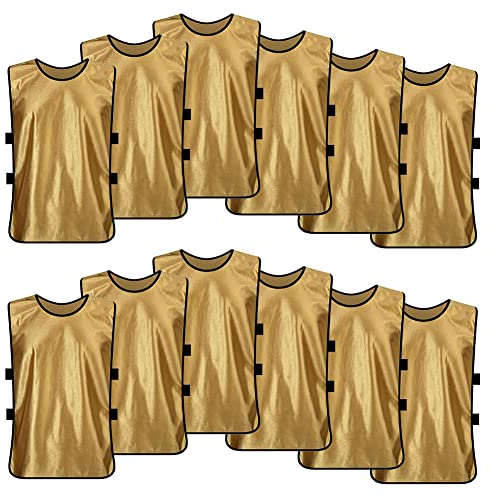 TopTie 12er-Set Trainingswesten Sport Trikot Leibchen Markierungshemd für Fußball, Basketballtraining Mummer1-12