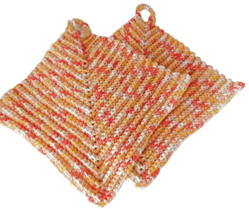 Topflappen klassisch gehäkelt 100% Baumwolle ca. 19x19 cm
