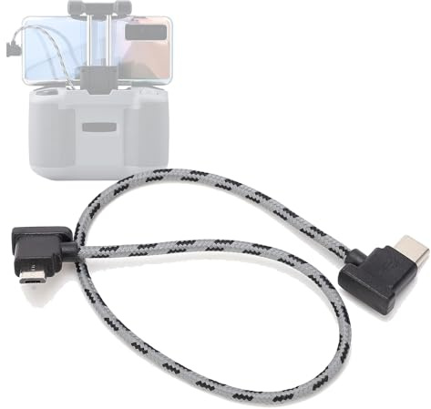 BigKing Data Cable, Right Angle Type C to Micro USB Data Cable for DJI Air 2 / Mini 2 Remote Controller