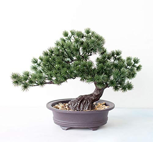 Kunstpflanzen In Töpfen Hohe Qualität Künstliche Pflanzen Grüne Bonsai Baum Simulation Kiefer Nadeln Zypresse Pflanzen Garten / Schreibtisch / Wohnzimmer Wohnzimmer Dekorationen Künstlicher Bonsai-Bau