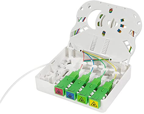 LogiLink 066555 Optische Enddose (STOA) FTTH 4X SC/APC mit Installationskabel 40m Beige